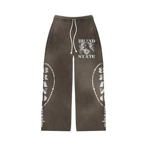 ชุดวอร์มออกแบบตามต้องการสไตล์สตรีทแฟชั่นชุดวอร์มของผู้ชายที่โดนแสงแดดพิมพ์โลโก้ด้วยแสงจ้ากางเกงวอร์มสำหรับสวมใส่ของผู้ชาย - Product Image 5