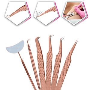 Custom Logo Light Weight Stainless Steel <b>Eyelash</b> Extension Tweezers <b>Beauty</b> Facial Lash <b>Tools</b> with Pointed Fiber Tips Packaged - Product Image 4