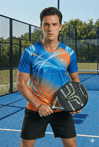 T-shirt de sport pour homme, col polo, manches courtes, respirant, à séchage rapide, de haute qualité, en gros, pour le padel, le tennis, le pickleball - Product Image 6