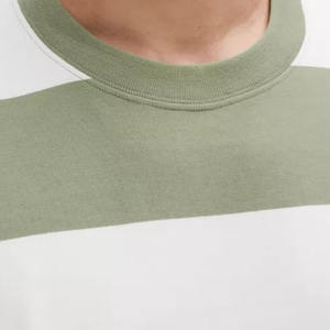 Camiseta de Lujo Personalizada para Hombre, 100% Algodón Hilado en Anillo, Estilo Holgado con Hombros Caídos, Estampado de Rayas, Jersey Liso, Ropa Urbana - Product Image 2