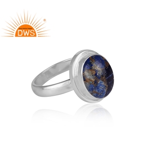Meilleure vente Bague en argent sterling fin Mojave cuivre Lapis Lazuli pierre précieuse Fabricant de bijoux personnalisé - Product Image 2