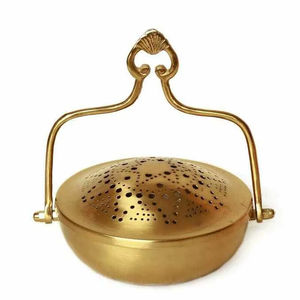 เครื่องเผาธูปทองเหลืองมรดกทำด้วยมือสำหรับการตกแต่งแบบดั้งเดิมที่จัดแสดงงานฝีมือชั้นเยี่ยมและการไหลของกลิ่นหอม - Product Image 1