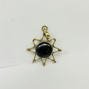 Elegante colgante de plata de ley 925 de estilo vintage con regalo de joyería de piedras preciosas de ónix negro para ella - Product Image 1