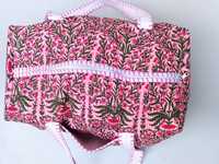 Sac fourre-tout matelassé en coton à motif géométrique floral, lavable, écologique, tendance, avec deux sangles, idéal pour le yoga et le shopping