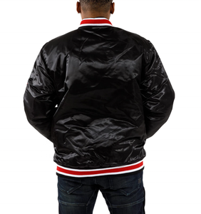 แจ็กเก็ตผ้าซาตินพิมพ์ลายสำหรับผู้ชายแจ็คเก็ตผ้าซาตินตัวอักษร - Product Image 2