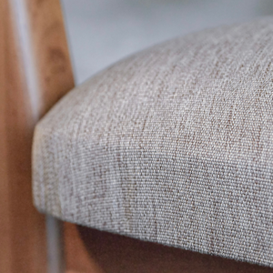 Sillón de madera de teca maciza de mediados de siglo con asiento de cuero PE Silla de comedor de madera moderna con brazos - Product Image 6