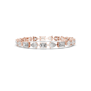 Pulsera de tenis con diamantes de laboratorio VVS-VS EF de 15.48 CT, corte ovalado, de pera, esmeralda, oro de 10KT, 14KT, 18KT y plata 925, moissanita - Product Image 4