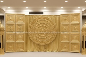 Panneaux de miroir de luxe de cadre traditionnel Rajasthani Jharokha pour la scène de mariage Jodha Akbar thème Walima décor de nuit scène tendance - Product Image 3