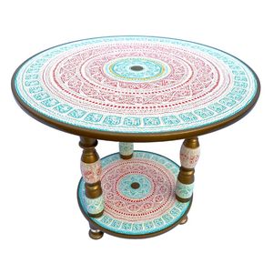 Table basse blanche d'art de laque de roi, art de laque de table basse, art de laque de décor à la maison - Product Image 1