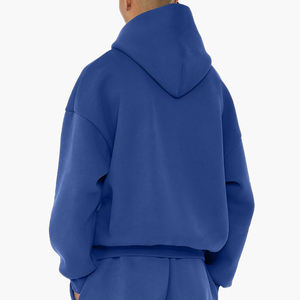 Basics Sweat à capuche 100% coton gris foncé avec logo personnalisé, coupe classique, polaire épais, streetwear, hiver, homme femme, uni teint, avec poche - Product Image 2