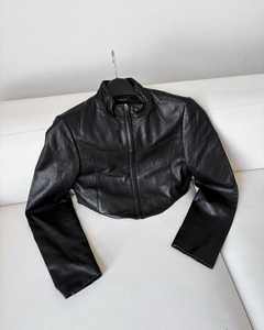 Varsity Leather <b>Jacket</b> Winter XL Sheep Skin Detachable Printed Fabric Plain Dyed Featuring Sheep <b>Fur</b> - Product Image 4