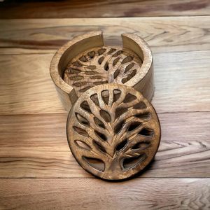 ที่รองแก้วบาร์ไม้สําหรับเครื่องดื่มร้อนและเย็น-ที่รองแก้วค็อกเทลตกแต่ง-ทําจากชุดที่รองแก้วทรงกลมไม้ตามฤดูกาล - Product Image 4