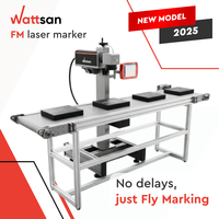 Marqueur laser à fibre Wattsan FM 200x200 mm 5-100W JPT MOPA JPT SEAL UV CO2 Machine de marquage sur convoyeur