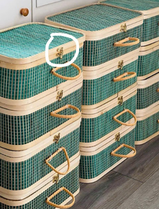 Panier en bambou naturel, boîte cadeau, adapté aux cadeaux d'entreprise, aux festivals et à la décoration de la maison durable - Product Image 4