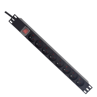 SYNSTRO IP20 EU PDU 8 Port 16A 220-240V 1U Rak Mount Aluminium Alloy Unit Distribusi Daya untuk Luar Ruangan Jaringan Industri