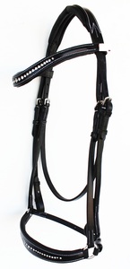 Brida de cuero SidePull para caballo, nueva, de alta calidad, en color negro, con tamaño y logotipo personalizados, al por mayor - Product Image 4