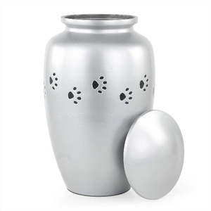 โกศเผาโลหะอลูมิเนียมสำหรับขี้เถ้าและซากมนุษย์ | โกศสวยงามทำด้วยมือสำหรับมนุษย์และสัตว์เลี้ยง (ตีนสีเทา) - Product Image 5