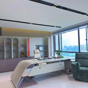 Modern L Shaped Executive <b>Desk</b> White Wooden <b>Extendable</b> Office Table Convertible Corner Computer <b>Desk</b> Corporate Boss Workstation - Product Image 5