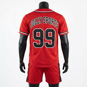 Ensemble short de baseball pour homme en maille polyester de qualité, blanc avec passepoil noir, uniforme sportif, logo personnalisé en twill, ensemble short pour homme - Product Image 6
