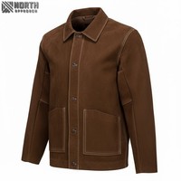 Veste en cuir de soudure fendue en cuir de vachette naturelle robuste résistant au feu Protection de sécurité combinaison vêtements de salle blanche