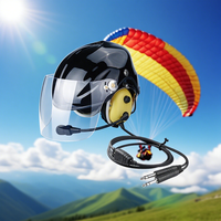 Casque Pilote et Casque Hélicoptère, Micro Casque Anti-Bruit Filaire Étanche Professionnel pour l'AVIATION