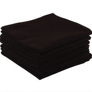 Juego de 6 toallas de baño y cocina ecológicas tejidas de algodón 100% negro con color sólido para niños - Product Image 1