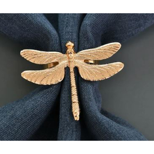 Anneau de serviette de table pour fête de mariage anneau de serviette en forme de libellule en or porte-mouchoirs pour la maison hôtel restaurant accessoires fournitures - Product Image 6