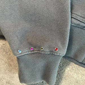 Sweat à capuche en molleton 100% coton lourd pour homme, imprimé personnalisé, avec poche, broderie, jogging d'hiver, surdimensionné, XS - Product Image 3