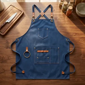 Personalized Canvas Sleeveless Bib Chef <b>Apron</b> Water Resistant Lightweight Embroidered Custom Logo Gifts for Men Women - Product Image 1