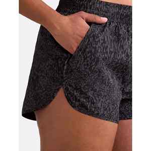 Short en jean croisé taille haute pour femme jambe droite extensible avec poignets bruts et short en coton à motif chaud techniques lavées - Product Image 5