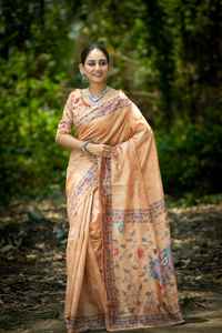 <b>Hot</b> Selling Fancy Trending Indian Traditional Latest Designer Silk <b>Saree</b> Blouse With Digital Printed Work at Cheap Rate - Product Image 3