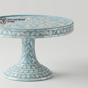 Base Redonda para Pastel Addy and Mehar Global con Incrustaciones de Nácar - Modelo Ecológico Hecho a Mano CS0054 - Product Image 2