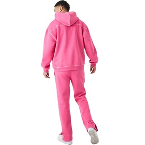 Nouvelle Arrivée Survêtements Homme Coupe Slim Entièrement Zippés Grande Taille 380 Gsm Coton Uni Design Personnalisé Prix Usine Vente en Gros - Product Image 3