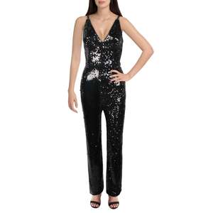 Dress the Population Tuta da Donna Nera con Paillettes e Scollo a V, Taglia Media, per Feste - Product Image 1