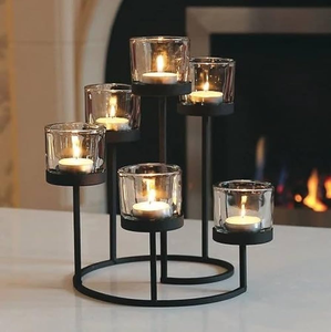 Velas antiguas de vidrio con estilo para hacer votivas, superventas, precio al por mayor, tarro de vela, decoración del hogar, portavelas de lujo - Product Image 3