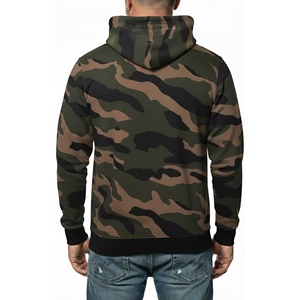 Sweat à capuche camouflage en gros pour hommes, pull à manches longues en coton et polyester, sweat à capuche camouflage surdimensionné pour garçons - Product Image 2
