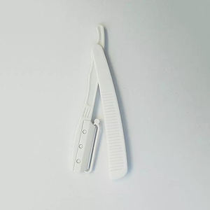 Rasoir jetable à lame droite simple, manche en plastique/bambou/bois de haute qualité, lame en acier inoxydable, pour salon de coiffure - Product Image 3