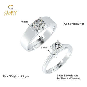 NOVAMART Fine Premium 925 Pure Sterling Silver Men's <b>Ring</b> Rhodium Plated with Diamond and Zircon Inlay Perfect Gift for <b>Couples</b> - Product Image 5