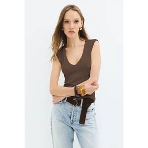 Camiseta de Verano Casual sin Mangas con Cuello Redondo 100% Algodón de Corte Regular para Mujer, Transpirable, en Tallas XS-5XL - Product Image 5