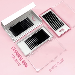 Volume personnalisable Easy Fan Promade Lash Fans Full Curl Korean PBT Fiber 12 Line Semi Matte Bulk Purchase Eyelash Extensions - Product Image 1
