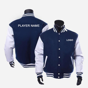 Veste d'université réversible à logo personnalisé pour hommes et femmes Nouvelle veste de baseball en cuir avec broderie à la mode et rembourrage en coton - Product Image 1