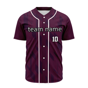 Maillot de baseball 100% polyester Taille adulte Couleur unie personnalisée Uniforme d'équipe sportive Haute qualité OEM Évacuation de l'humidité à l'avant - Product Image 3
