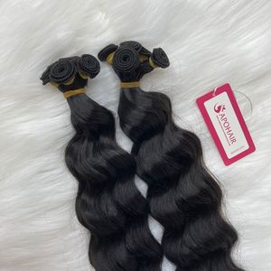 ผมต่อแบบเรีมีสีดำผมหยิกแบบผูกด้วยมือ - Product Image 4