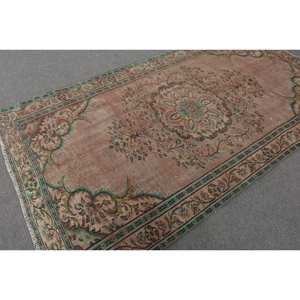 Alfombra clásica de lana verde marrón de 4,8x9 pies patrón de retazos turco pasillo rectángulo látex alfombras de noche para dormitorio de estar adolescente - Product Image 2