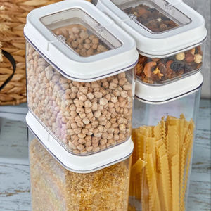 ชุดกล่องถนอมอาหารพลาสติกใส 4 ชิ้น ปิดผนึกแน่น ปลอดภัยต่อสิ่งแวดล้อม ฝาปิดขนาดเดียวกัน ทรงสูง เหมาะสำหรับเก็บอาหารในครัว ใส่อาหารประเภทสปาเก็ตตี้ได้ - Product Image 4