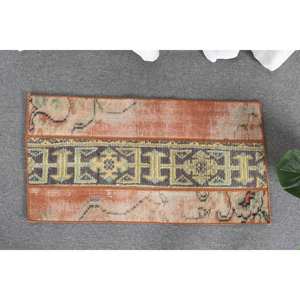 Tapis de Salon en Laine Patchwork Bleu Orange Vintage 1.5 X 2.9ft Turc Armure Plate avec Support en Latex 4m de Largeur - Product Image 2