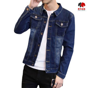 แจ็คเก็ตยีนส์ผู้ชาย Ryan Pro Gear แบบสั่งทำพิเศษ สวมใส่สบาย ปิดด้วยกระดุม  โลโก้สั่งทำได้  สไตล์เรียบง่าย  ODM สำหรับใส่ลำลองในฤดูหนาว - Product Image 6