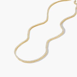 Custom 22-Inch Cut Moissanite Diamond <b>Tennis</b> Chain 10K Gold/<b>Silver</b> Iced <b>Necklace</b> Box Chain Yellow Gold for Weddings Streetwear - Product Image 3