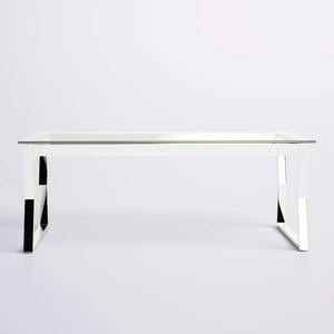 Table basse moderne en acier inoxydable écologique, fabriquée à la main avec un plateau en verre, pour une utilisation polyvalente en intérieur - Product Image 2
