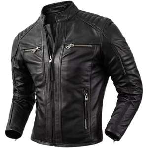 Blouson de motard en cuir pour hommes Blouson aviateur en cuir pour hommes Blouson en cuir pour motocyclistes - Product Image 6